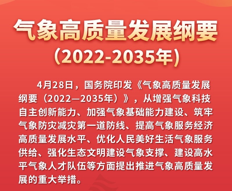 国务院关于印发气象高质量发展纲要（2022—2035年）的通知